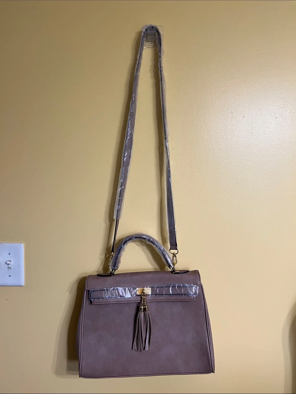 Aldo Mauve Top-Handle Satchel with Tassel